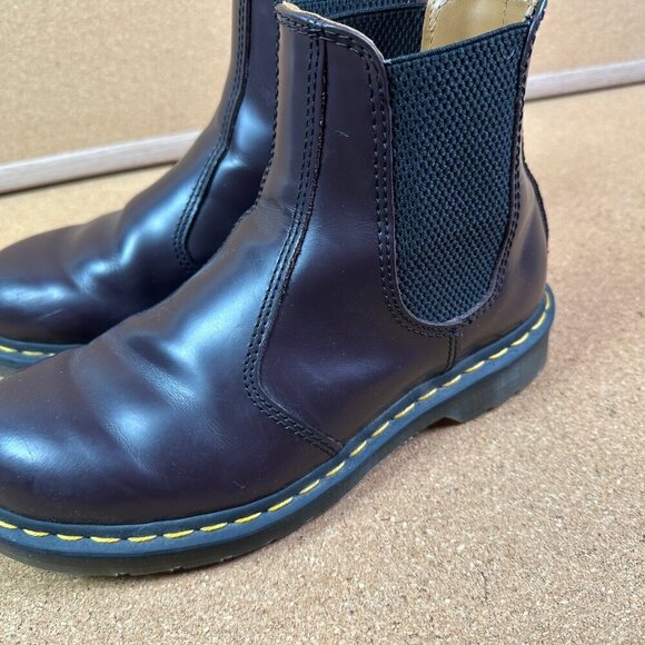 Dr Martens 2976 Dark Maroon Purple Chelsea Boots in Smooth Leather Size Womens 6 - Picture 5 of 7